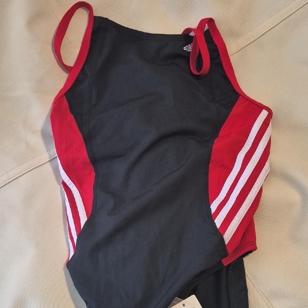 adidas Black and Red Women's One Piece Swimsuit